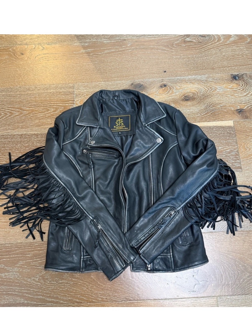 STS Ranchwear Black Leather Fringe Jacket